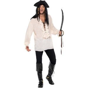 Smiffys Mens Pirate Costume Top / Ivory